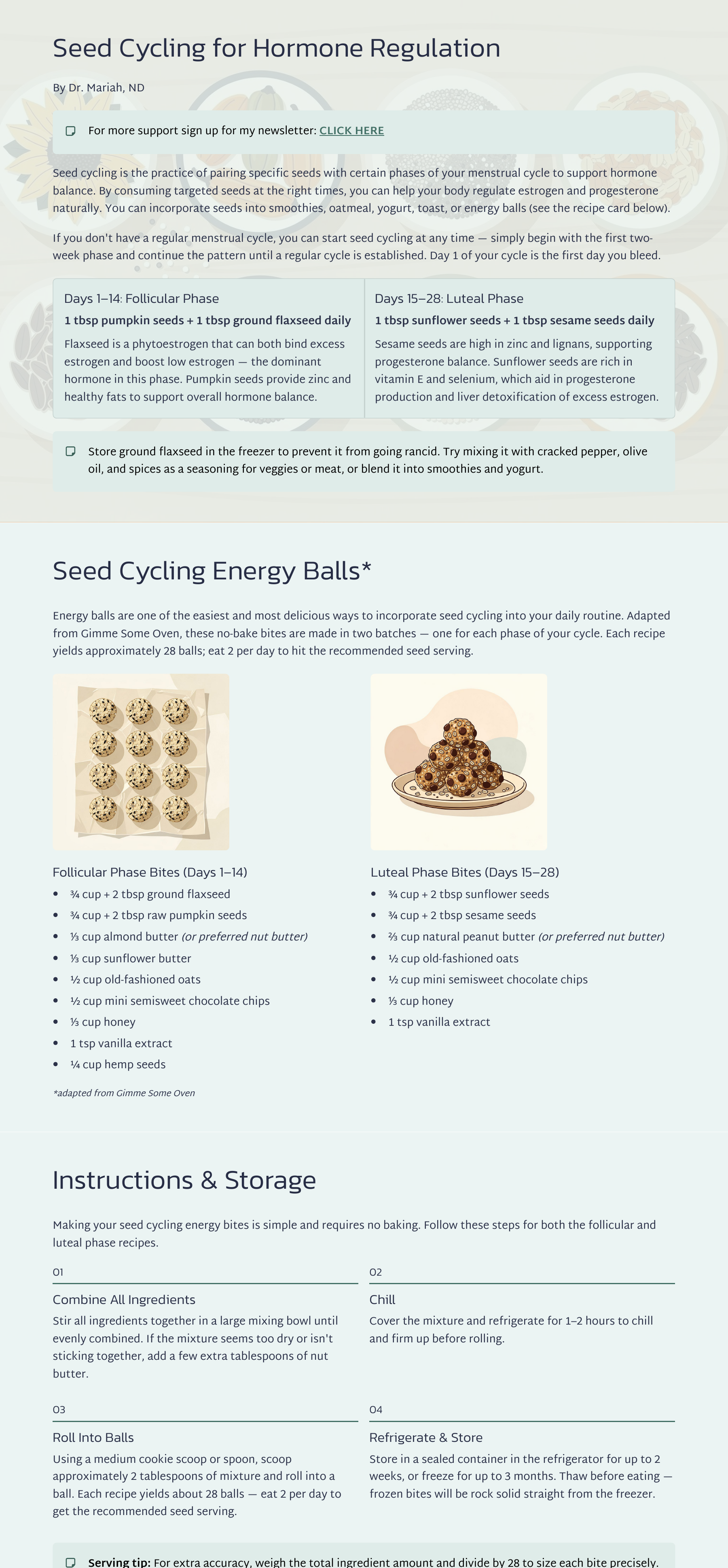 Preview of the Seed Cycling for Hormone Regulation